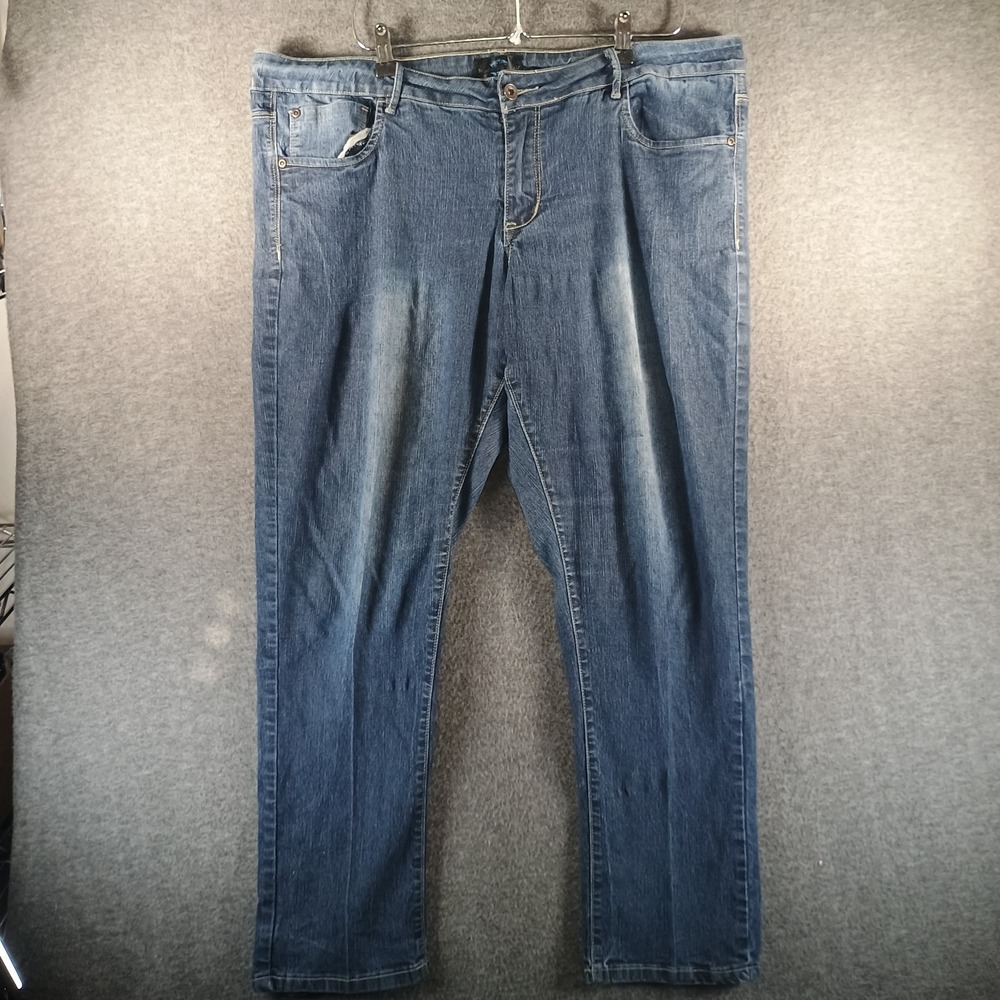 Rebel By Right Jeans Women 18 Medium Wash Straight Leg Stretch‎ Punk Grunge